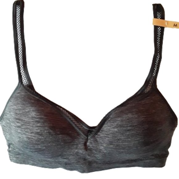 Hanes Perfect Coverage ComfortFlex Fit Wirefree Bra Gravel Grey Heather Size M - Picture 1 of 6